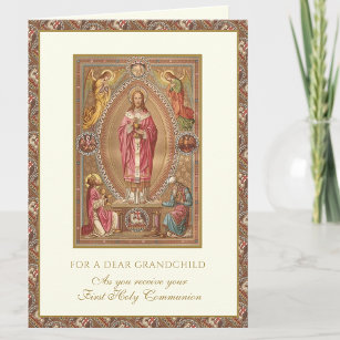 Grandchild First Heilige Kommunion Jesus Angels Karte