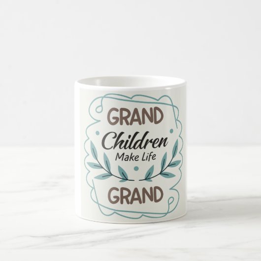 Grandchildren Make Life Grand Hand Lettered Quote Kaffeetasse (Mittel)