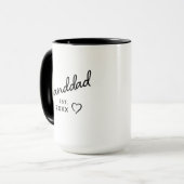 Granddad Black and White Minimalist Est Year Tasse (Vorderseite Links)