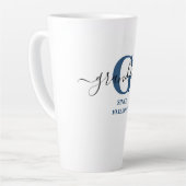 Granddad Elegant Script Monogram Blue Milchtasse (Linke Ecke)
