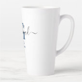 Granddad Elegant Script Monogram Blue Milchtasse (Rechts)