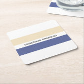 Granddad Fügen Sie Ihren Namen Peach und Blau Rechteckiger Pappuntersetzer (angewinkelt)