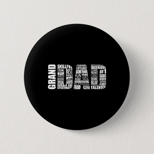 Granddad Grandpa Word Cloud Vathers Day Geschenk Button (Vorderseite)