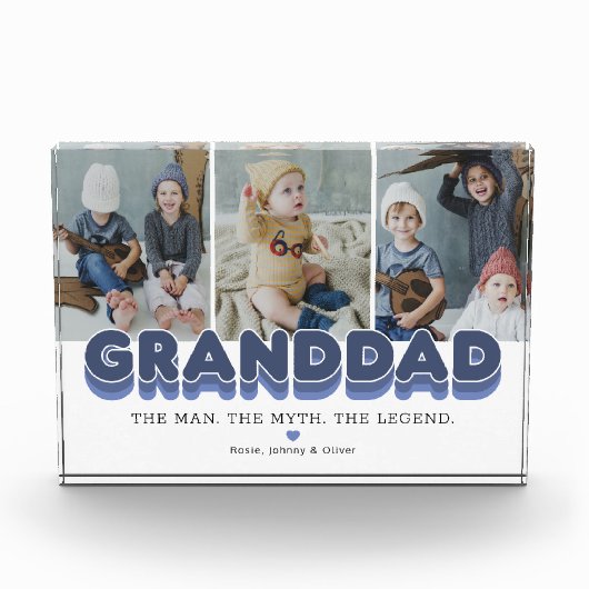 Granddad Man Myth Legend Foto Block (Vorderseite)