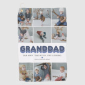 Granddad Modern Foto Collage Golf Handtuch (Vorderseite)