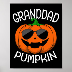 Granddad Pumpkin Wear Sungles Matching Family Hall Poster