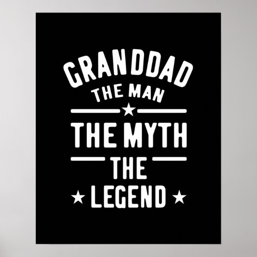 Granddad The Man Myth Legende Poster (Vorne)