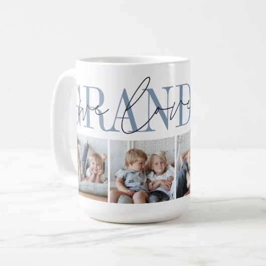 Granddad Wir Liebe Sie 4 Foto Collage Kaffeetasse (Vorderseite Links)