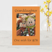 **GRANDDAUGHER** EINE WÜNSCHE FÜR SIE AM ERNTEDANK KARTE (Gelbe Blume)