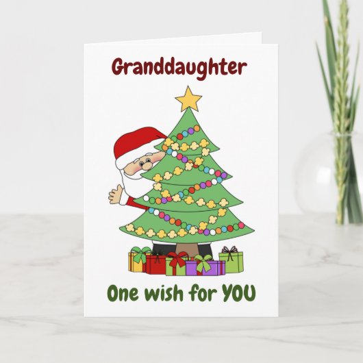 **GRANDDAUGHER** EINE WÜNSCHE FÜR SIE BEI CHRISTMA KARTE (Vorderseite)