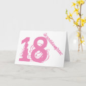 Granddaughter, 18th birthday, white and pink. karte (Gelbe Blume)