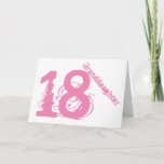 Granddaughter, 18th birthday, white and pink. karte<br><div class="desc">Bei White Background Featuring Pink Text ist es 18th birthday greeting for any cool granddaughter. My Funny Mind Greetings.</div>