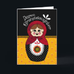 Granddaughter Birthday Babushka Doll Karte<br><div class="desc">A colorful hand drawn babushka doll for a dear granddaughter.</div>