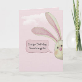 Granddaughter Birthday Bunny On Pink Karte
