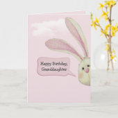 Granddaughter Birthday Bunny On Pink Karte (Gelbe Blume)