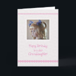 Granddaughter Birthday Hearts Card Karte<br><div class="desc">Send birthday wishes to a special granddaughter featuring an innocent face of a sweet little girl with pigtails in her hair and borders of pink hearts!</div>