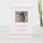 Granddaughter Birthday Hearts Card Karte<br><div class="desc">Send birthday wishes to a special granddaughter featuring an innocent face of a sweet little girl with pigtails in her hair and borders of pink hearts!</div>