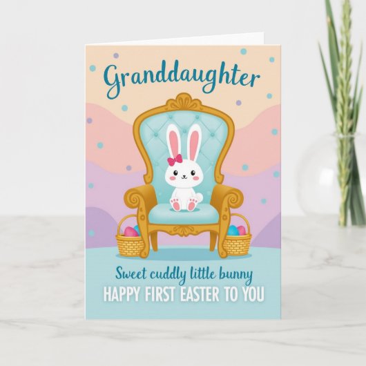 Granddaughter Easter Bunny Card Karte (Vorderseite)