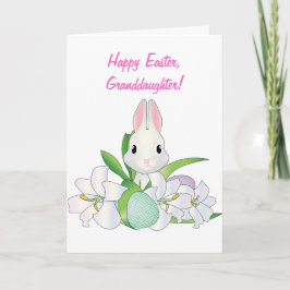 GRANDDAUGHTER EASTER RABBIT in LILIEN-KARTE Dankeskarte
