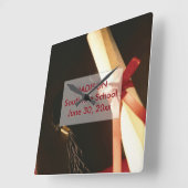 Granddaughter Graduation Wishes, Square Clock Quadratische Wanduhr (Winkel)
