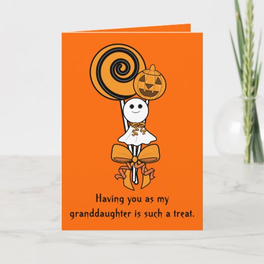 Granddaughter Halloween Card: Three Sweet Treats Karte (Vorderseite)