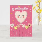 Granddaughter Happy Heart Balloon Card Karte (Gelbe Blume)
