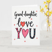 Granddaughter I Love You Card Karte (Gelbe Blume)