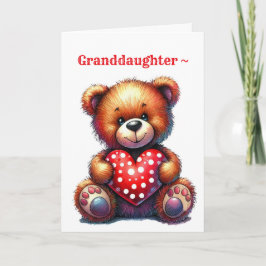 GRANDDAUGHTER LIL BEAR VALENTINE CARD DANKESKARTE