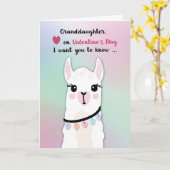 Granddaughter Llamas Valentines Day Hearts Karte (Gelbe Blume)