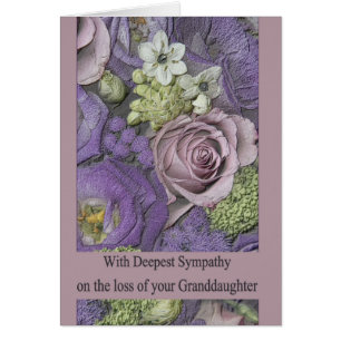 Granddaughter  loss Rose sympathy Card