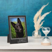 Granddog Grau und Braun Name und Foto Fotoplatte (Seite)