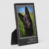 Granddog Grau und Braun Name und Foto Fotoplatte (Seite)