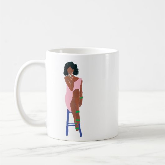 Grande Diva in Rosa und Grün Kaffeetasse (Links)