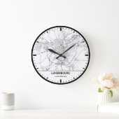Grande Horloge Luxembourg Clock City Line Art Große Wanduhr (Zuhause)