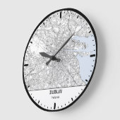 Grande Horloge Ronde Dublin Clock City Line Art Große Wanduhr (Winkel)