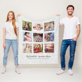 GRANDELEMENT FOTO GIFTS - Silbergrauer Glitzer Fleecedecke