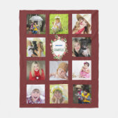GRANDELENTS Foto Collage Grandkids Burgundy Fleecedecke (Vorderseite)