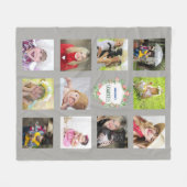 GRANDELENTS Foto Collage Grandkids Grau Fleecedecke (Vorderseite (Horizontal))