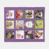 GRANDELENTS Foto Collage Grandkids Lila Fleecedecke (Vorderseite (Horizontal))