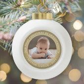 Grandeltern 1. Weihnachtsjung Foto Gold & White Keramik Kugel-Ornament