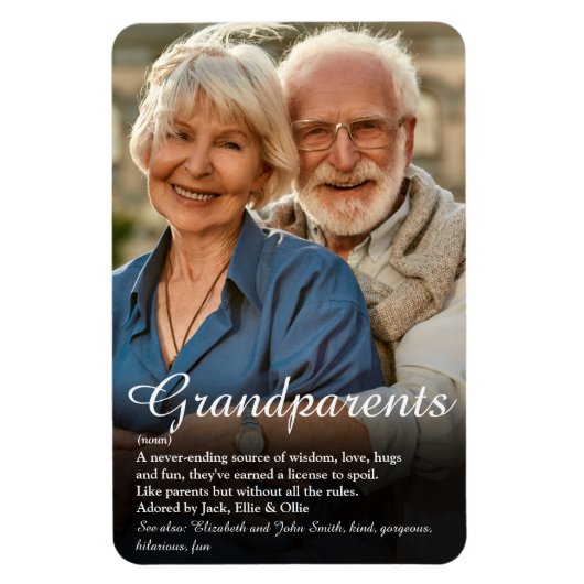 Grandeltern Foto Fun Quote Definition Magnet (Vertikal)