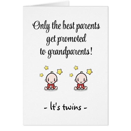 Grandeltern gratulieren Cards zu Twins (Vorne)