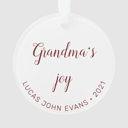 Grandeltern Joan Foto Monogram Holiday Ornament (Rückseite)