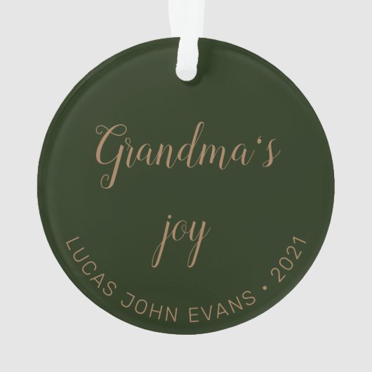 Grandeltern Joan Foto Monogram Holiday Ornament (Rückseite)