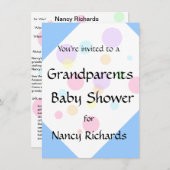 Grandeltern Kinderdusche Einladung - Boy Baby (Vorne/Hinten)