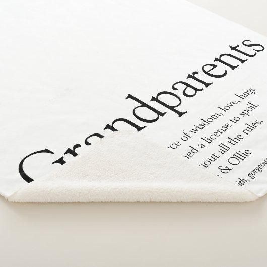 Grandeltern Modern Black and White Fun Zitat Sherpadecke (3/4)