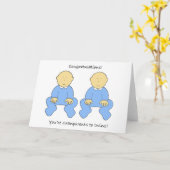 Grandeltern zu Twin Boys gratulieren Karte (Gelbe Blume)