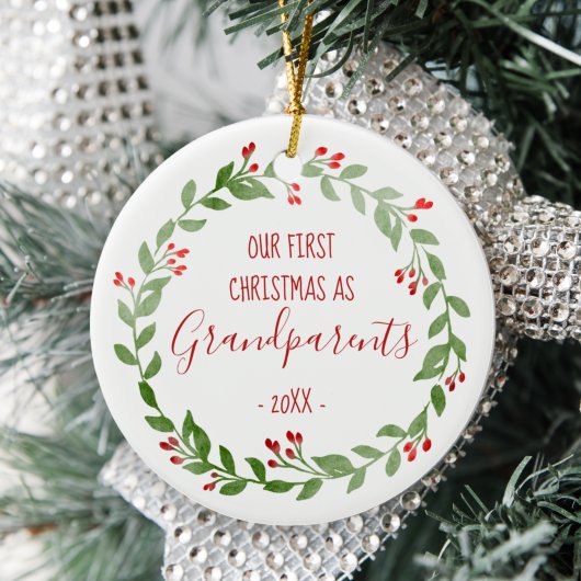 Grandelterns erstes Weihnachts-Custom-Baby-Foto Keramik Ornament