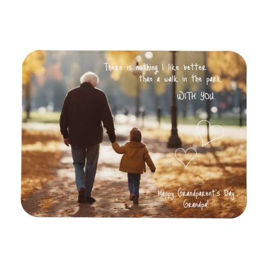 Grandelterntag Grandpa Wandern im Park Magnet (Horizontal)