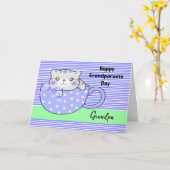 Grandelterntagkarte für Opa mit Katze Karte (Gelbe Blume)